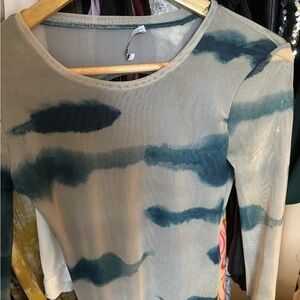 Stylish Blue and Gray Women's Top